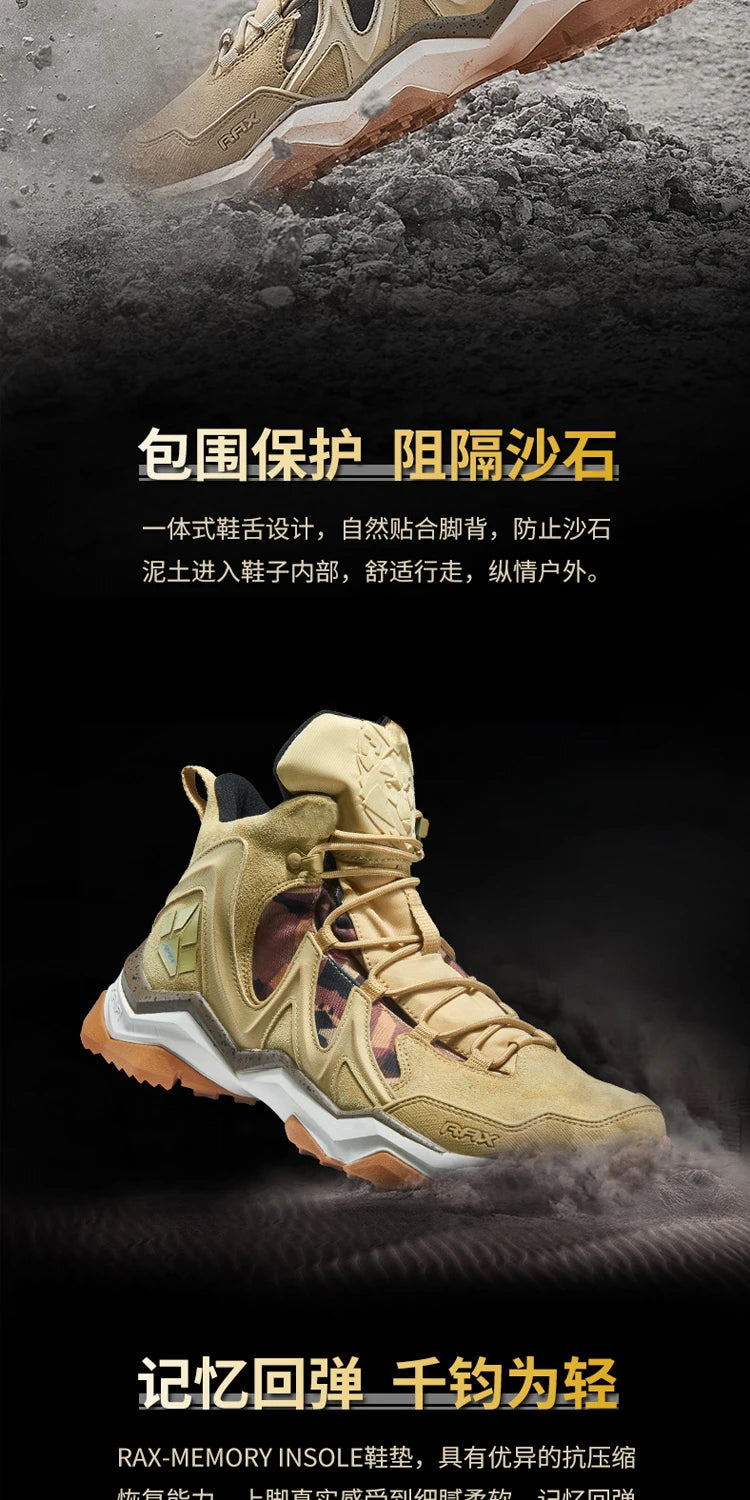 RAX Waterproof Hiking Shoes Men Winter Outdoor Sneakers for Men Snow Boots Plush Mountain Snowboots Outdoor Tourism Jogging Shoe