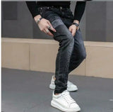 Men's Printed Stretch Slim Fit Denim Jeans