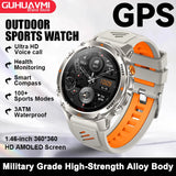 2026 New Military Bluetooth Call Smart Watch Built-in GPS Compass Barometric Altimeter 10ATM Waterproof Sports Smartwatches Men