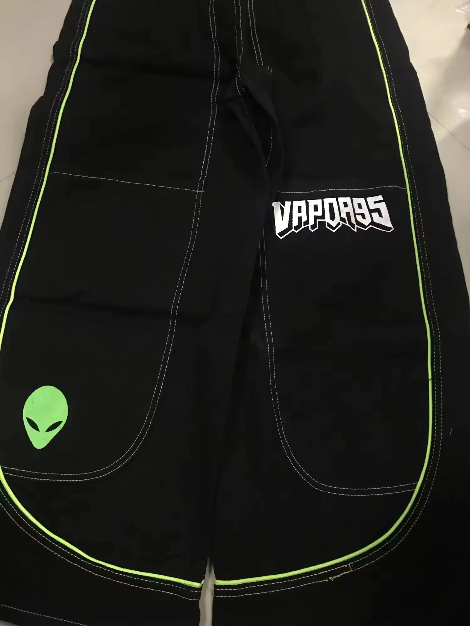 Alien Pattern Wide-Leg Hip-Hop Jeans