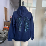 Trendy Creative Hooded Sweatshirt Wing Patterns Chic Designed Fashion Casual Long Sleeved Tops Versatile Women's Autumn Wear