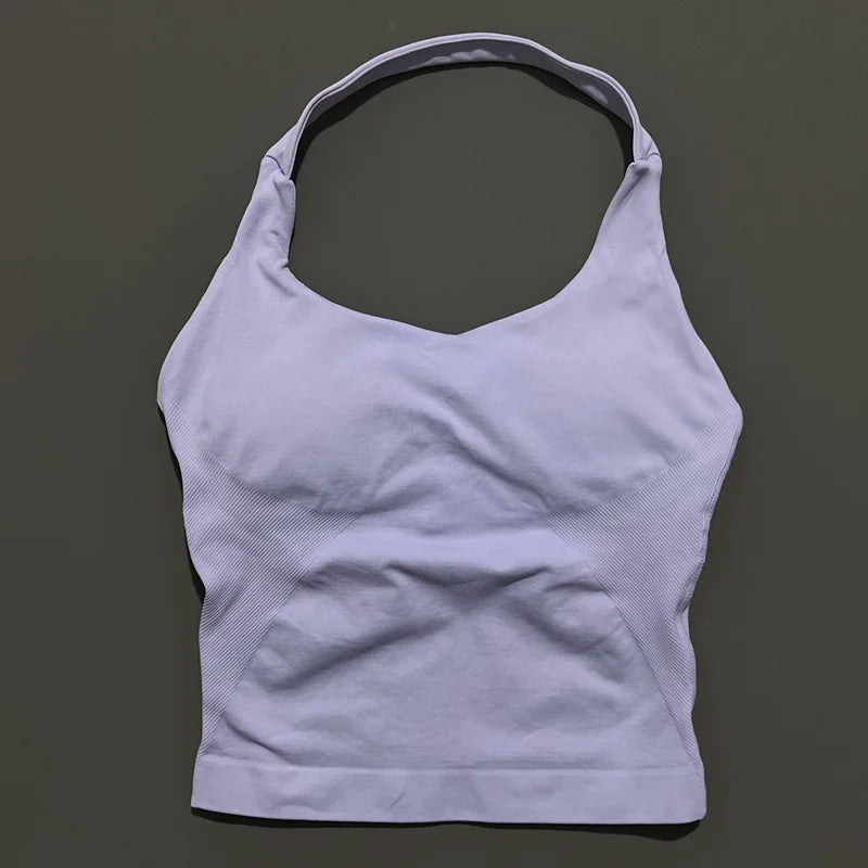 Impact Seamless Halter Longline Gym Top with Built-in Bra
