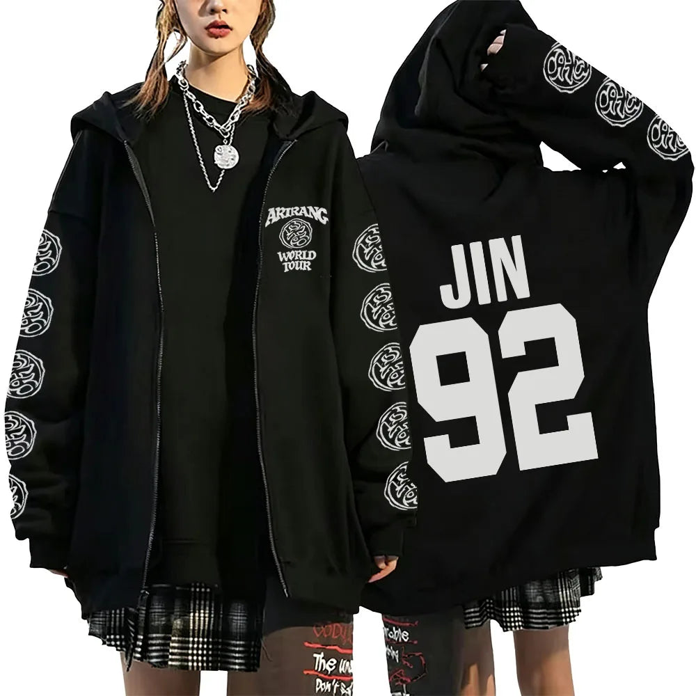 Y2K Graphic Zip-Up Hoodie