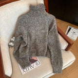 Women's Turtleneck Button-Front Cardigan