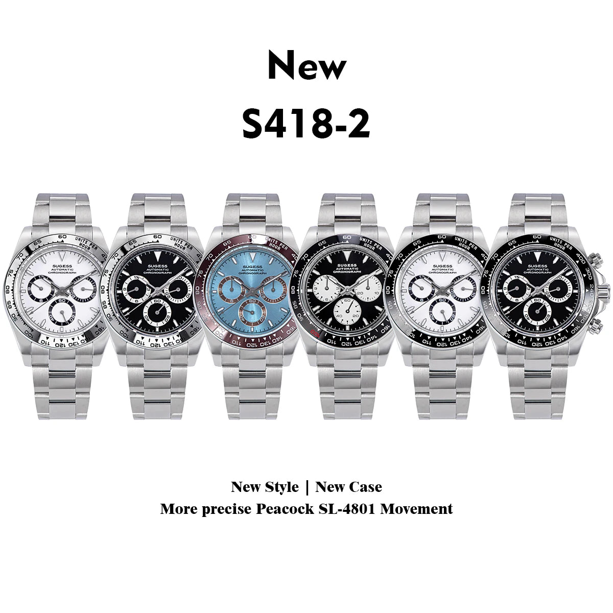 Sugess S418-2 Panda Chronograph Automatic Watch | 39mm