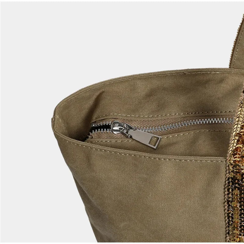 Women's Sequin Canvas Tote Bag