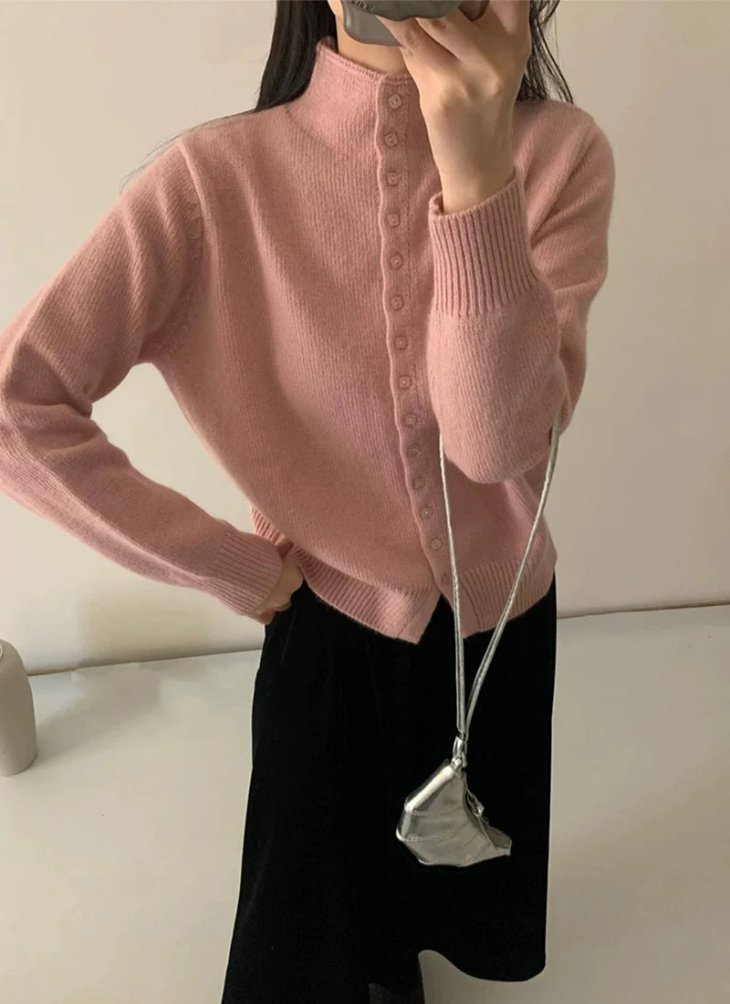 Women's Stand Collar Knit Cardigan