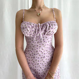 Women's Floral V-Neck Bodycon Maxi Dress