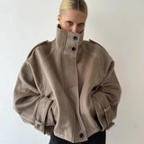 Women's Stand Collar Zip Jacket – Autumn/Winter