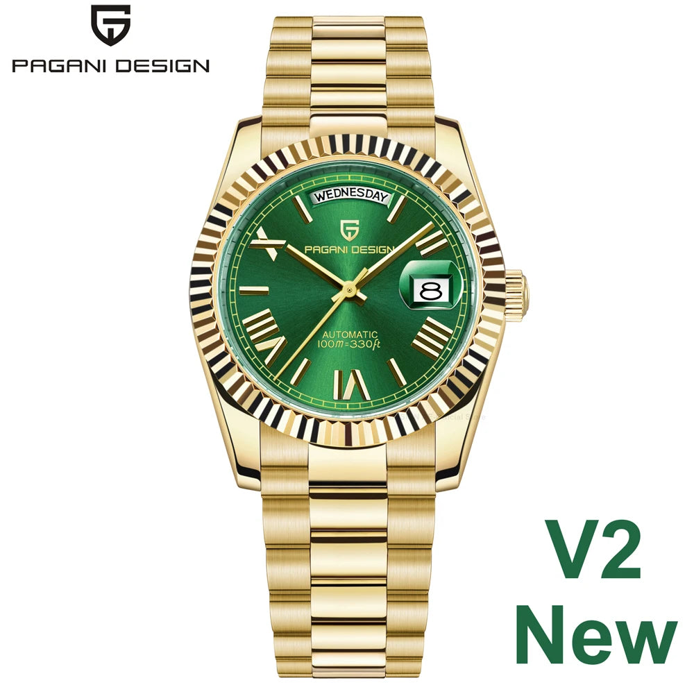 PAGANI DESIGN 2026 New DD36 automatic mechanical men watch Double calendar 36MM Watch For Men sapphire luxury waterproof Watches