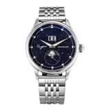 Sugess Moonphase Watch of Men 40mm Automatic Mechanical Wristwatches Seagul ST2528 Movement Stainless Steel Blue Sandstone Dial