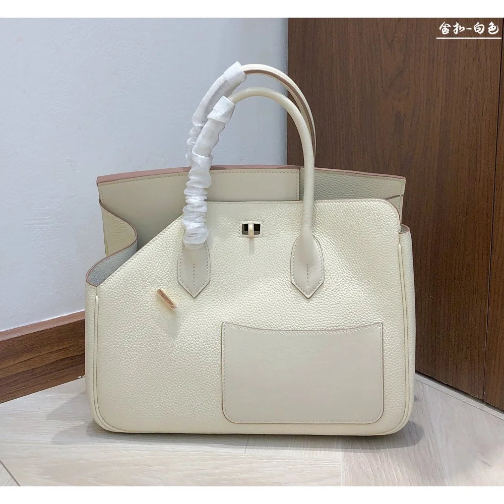 High Texture Handbag New Fashion Temperament Lychee Pattern Irregular Splicing Single Shoulder Messenger Women's Bag Commuting