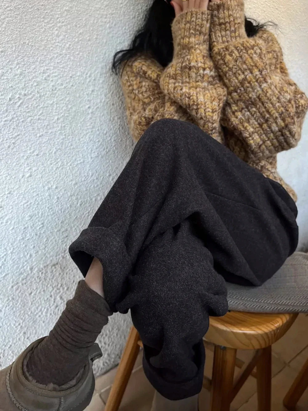 Women's High-Waist Ankle Pants with Pockets
