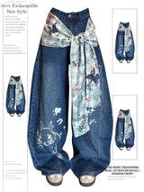 Y2K Baggy Cartoon Embroidery Jeans
