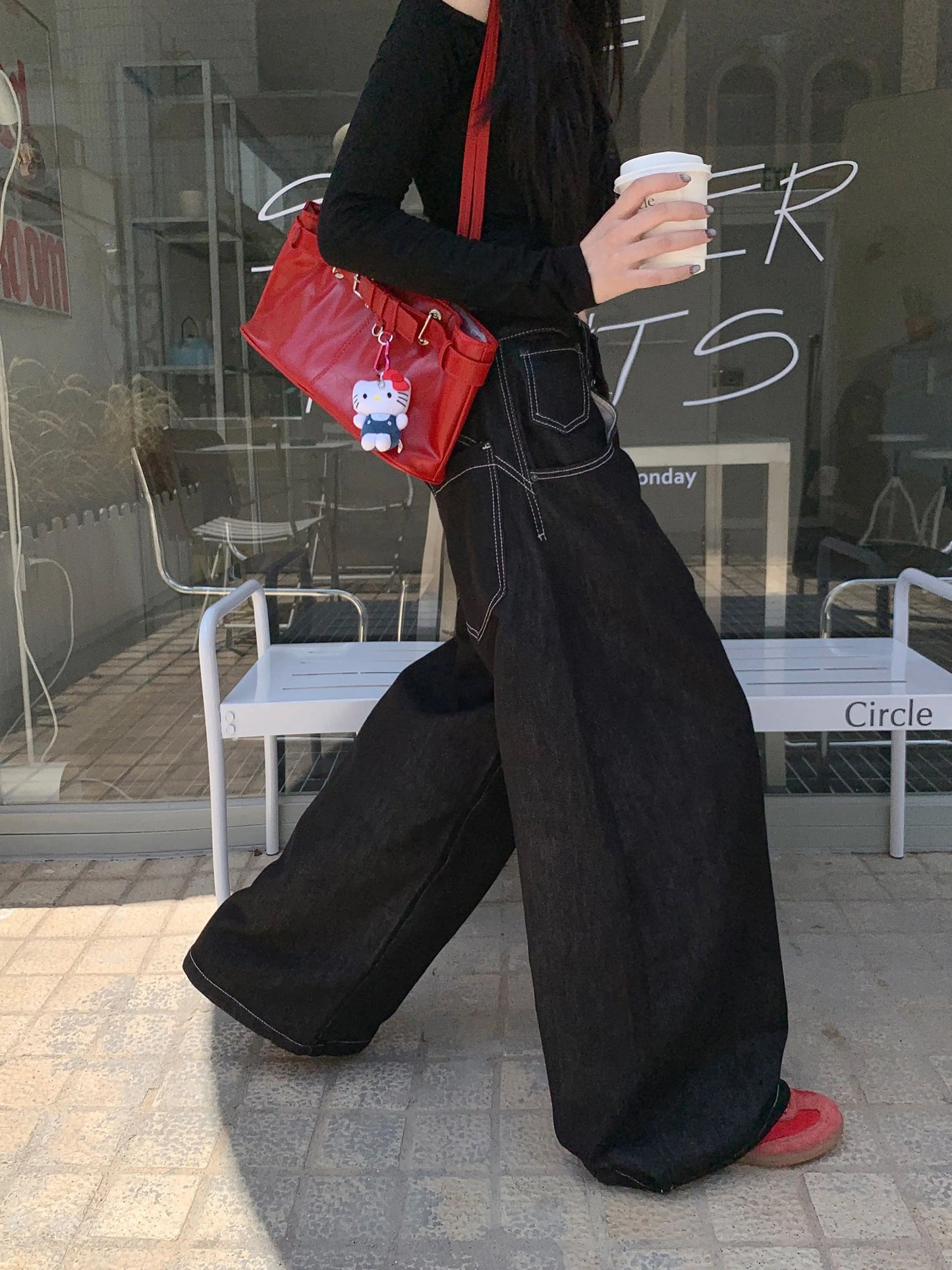 Y2K Wide Leg High Waist Jeans for Women