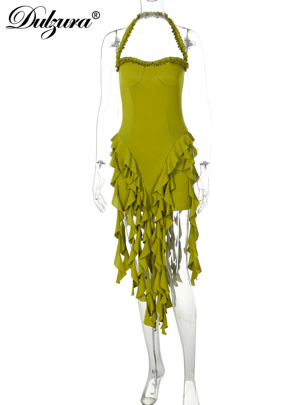 Ruffle Halter Mini Dress