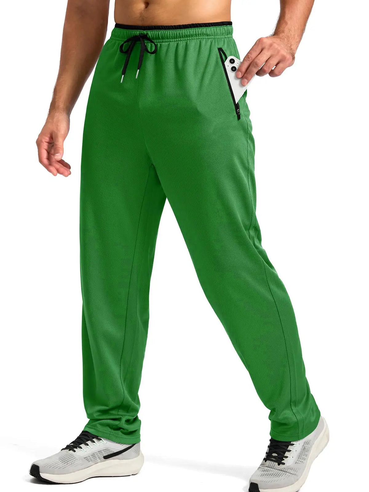Men's Drawstring Activewear Pants with Zipper Pockets