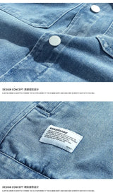 Autumn Men Solid Workwear Denim Jackets Fashion Motorcycle Vintage Jeans Jackets Hommes Slim Fit Cotton Casual Black Blue Coats