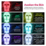 Wireless 7 Colors LED Face Neck Mask Rechargeable Photon Therapy Mask Red Light Skin Tightening Lifting Facial Beauty Device Home SPA Facial Care Machine