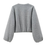 HXAO Cropped Bomber Jacket – Women's Soft Zip-Up Coat