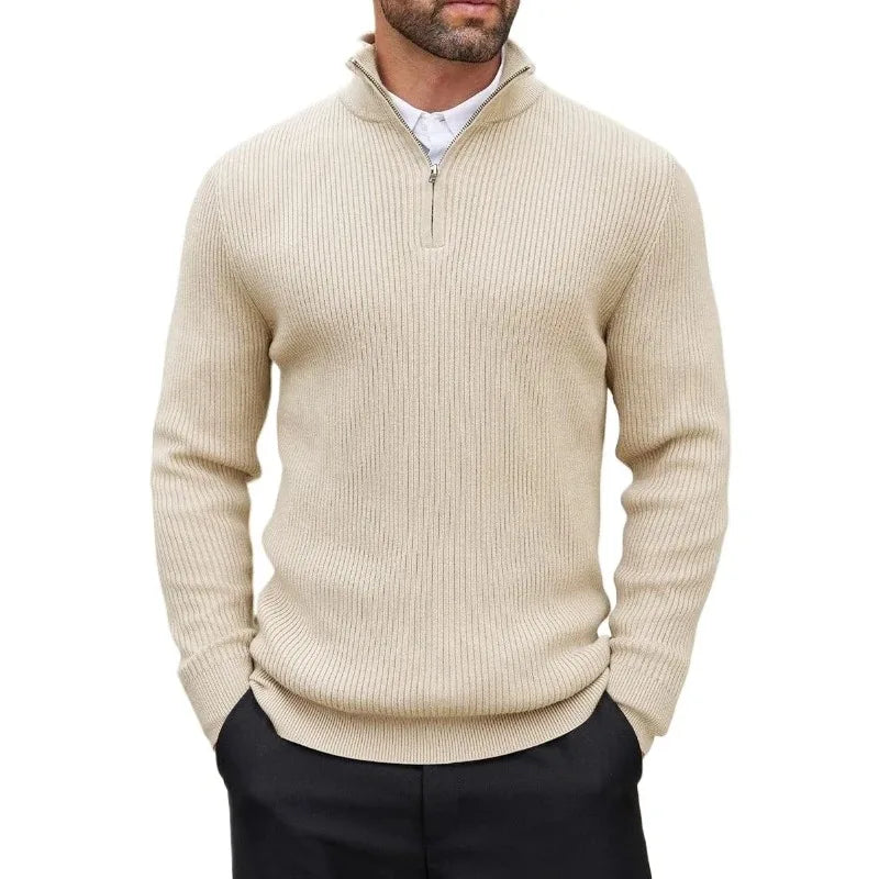 Men's Quarter-Zip Long Sleeve Sweater