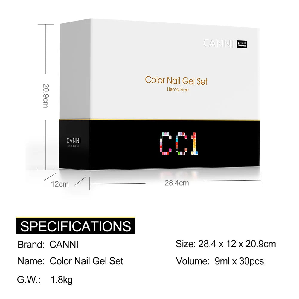CANNI 30pcs Gel Polish Kit – HEMA & TPO Free CC Collection