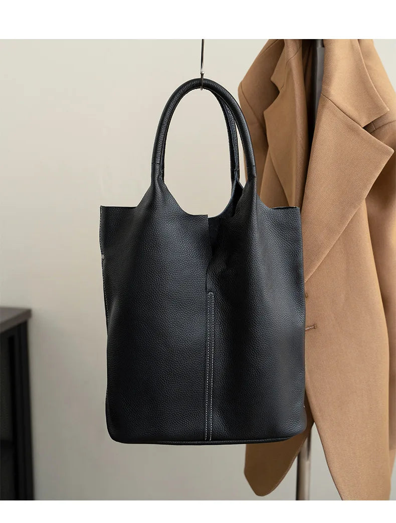 Luxury Soft Leather Bucket Bag | Large Women’s Shoulder Bag