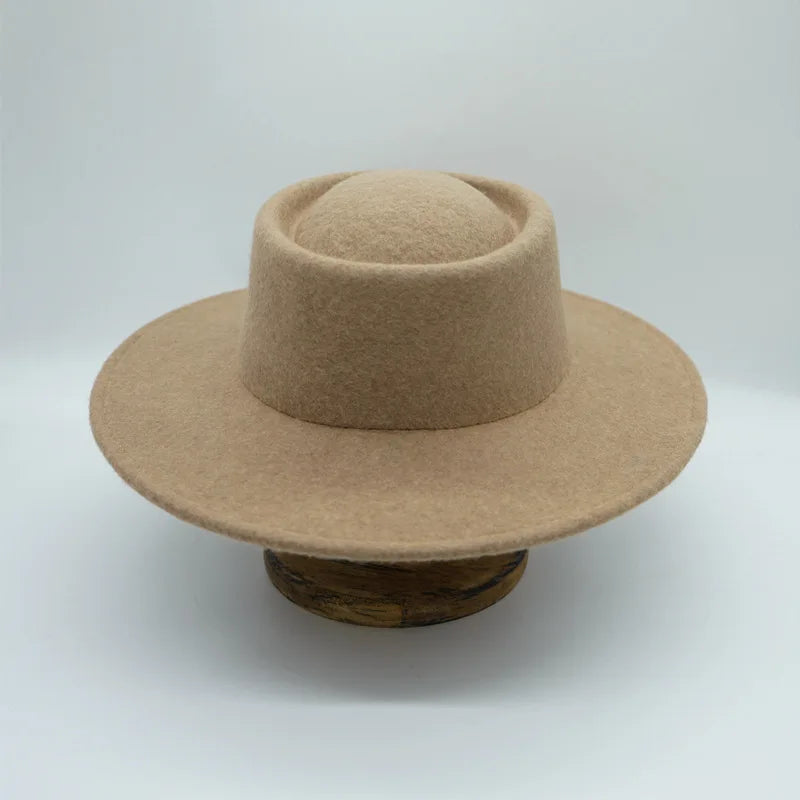 Wool Felt Fedora & Boater Hat – Wide Brim, Unisex