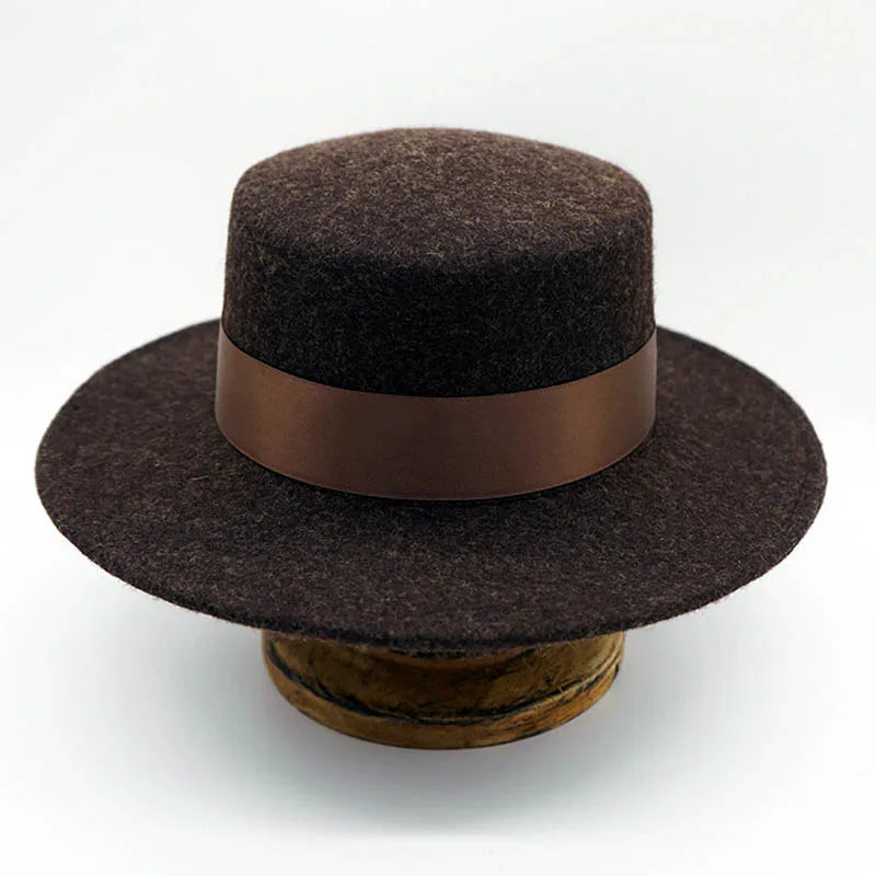 Wool Felt Fedora & Boater Hat – Wide Brim, Unisex