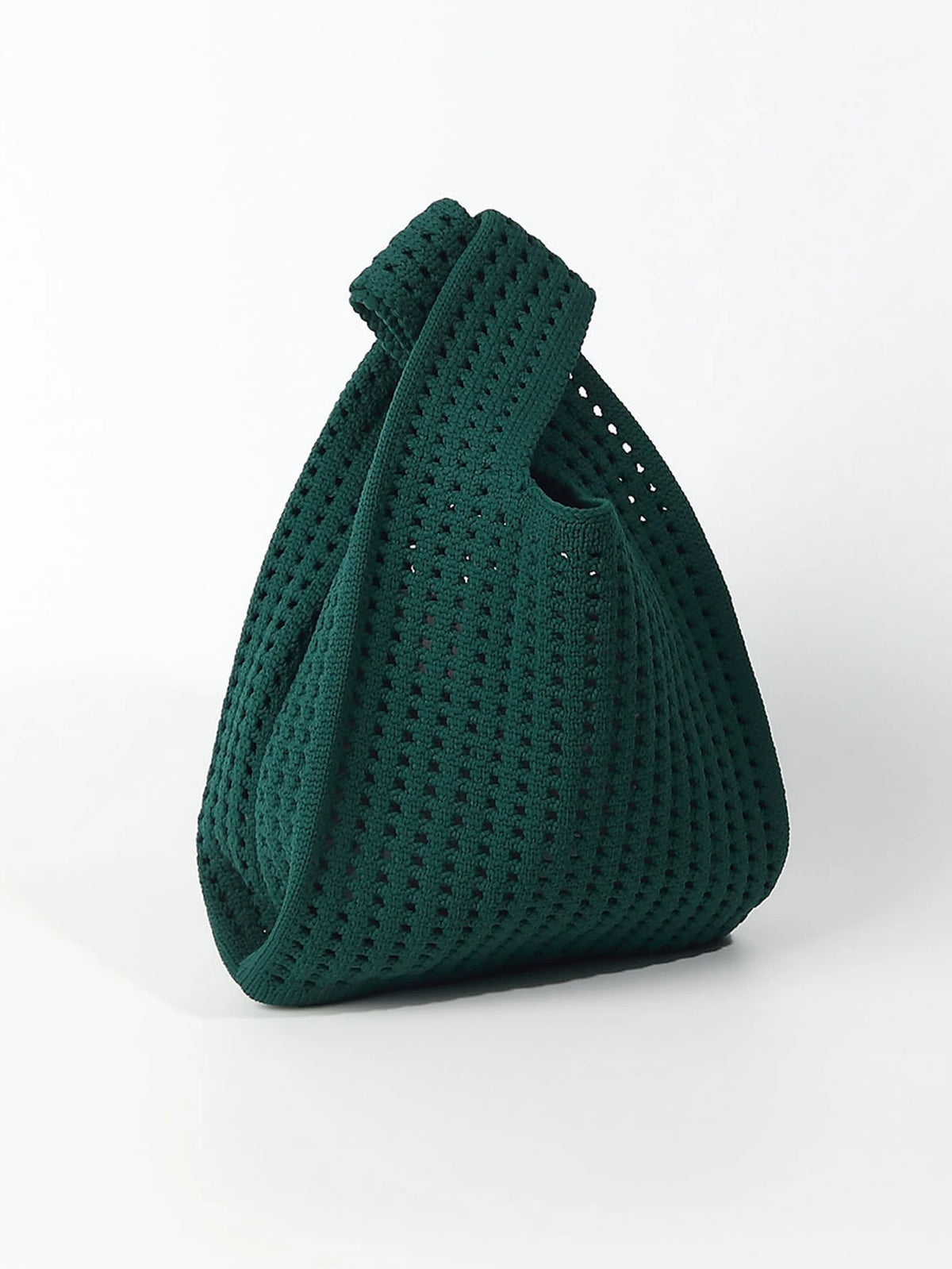 Handmade Knit Handbag Women Mini Shoulder Bag Female Casual Color Wide Stripe Plaid Tote Bag Student Cell Phone Package