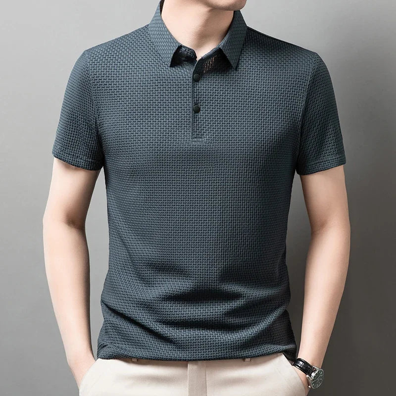 Men's Solid Color Polo Shirt | Breathable Summer Business Casual