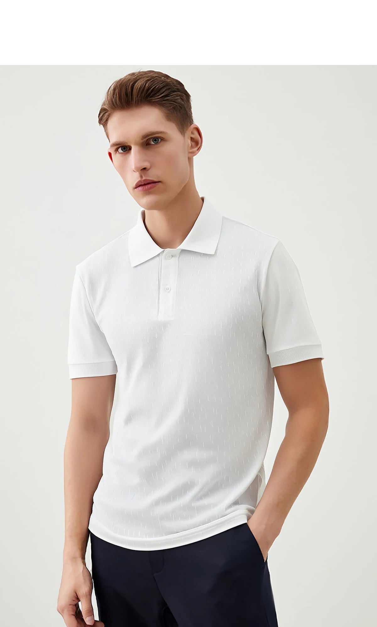 Men's Cotton Polo Shirt – Short Sleeve Patchwork Tee
