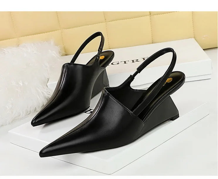 Designer Wedge Heel Sandals – Pointed Toe Women's Pumps