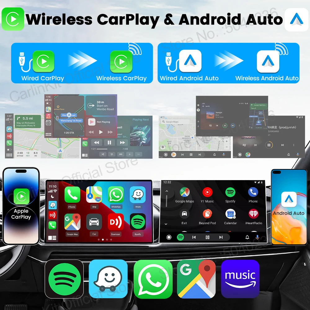 CarlinKit Mini5 Pro Wireless CarPlay & Android Auto Adapter