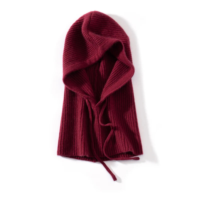 Women's Pure Cashmere Knit Beanie & Scarf Hat
