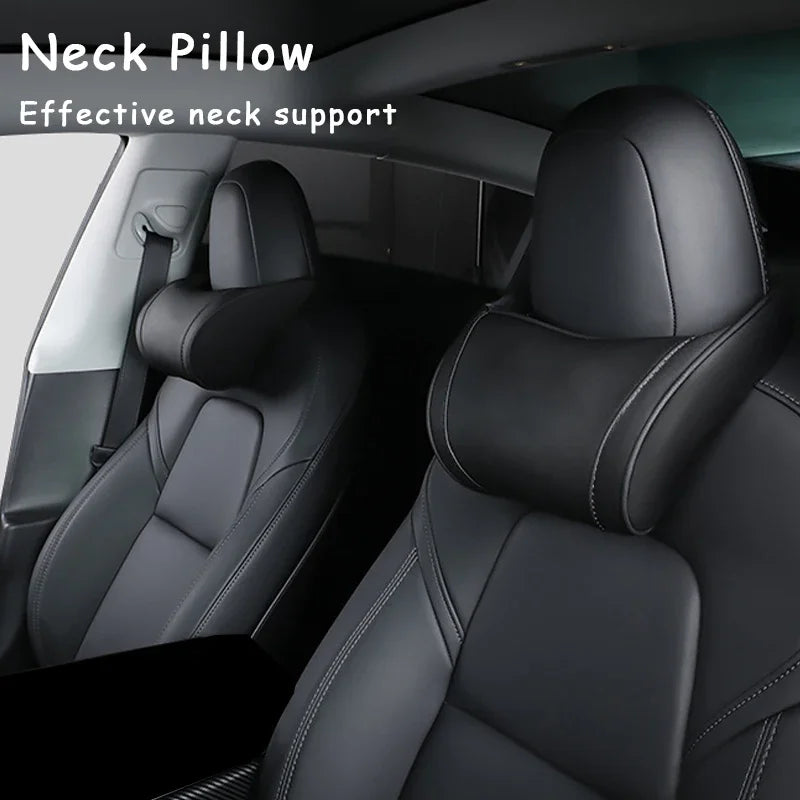 Neck Pillow Headrest Pillow Automobile Seat Neck Rest Auto Seat Head Support Pillow  Accessories suit For Tesla Model 3 Y X S