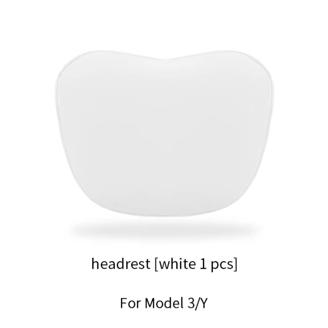 OULEX For Tesla Model 3 Y/Juniper Flocking/Leather Car Seat Neck Pillow Soft Memory Neck Pillow High-Quality Headrest Support