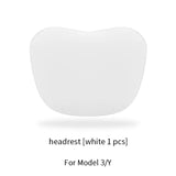 OULEX For Tesla Model 3 Y/Juniper Flocking/Leather Car Seat Neck Pillow Soft Memory Neck Pillow High-Quality Headrest Support