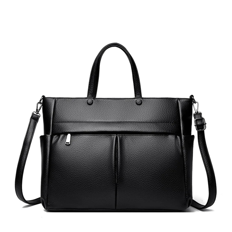 14'' Laptop Business Commuting Handbag Top Quality Materials Ladies Handbag Female Shoulder Bag Put in A4 Magazine and Notebook
