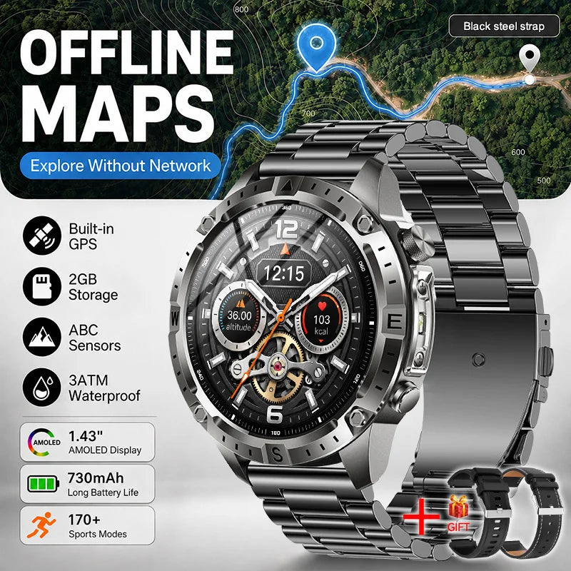 GUHUAVMI TANK Y102 – Military GPS Smart Watch for Men