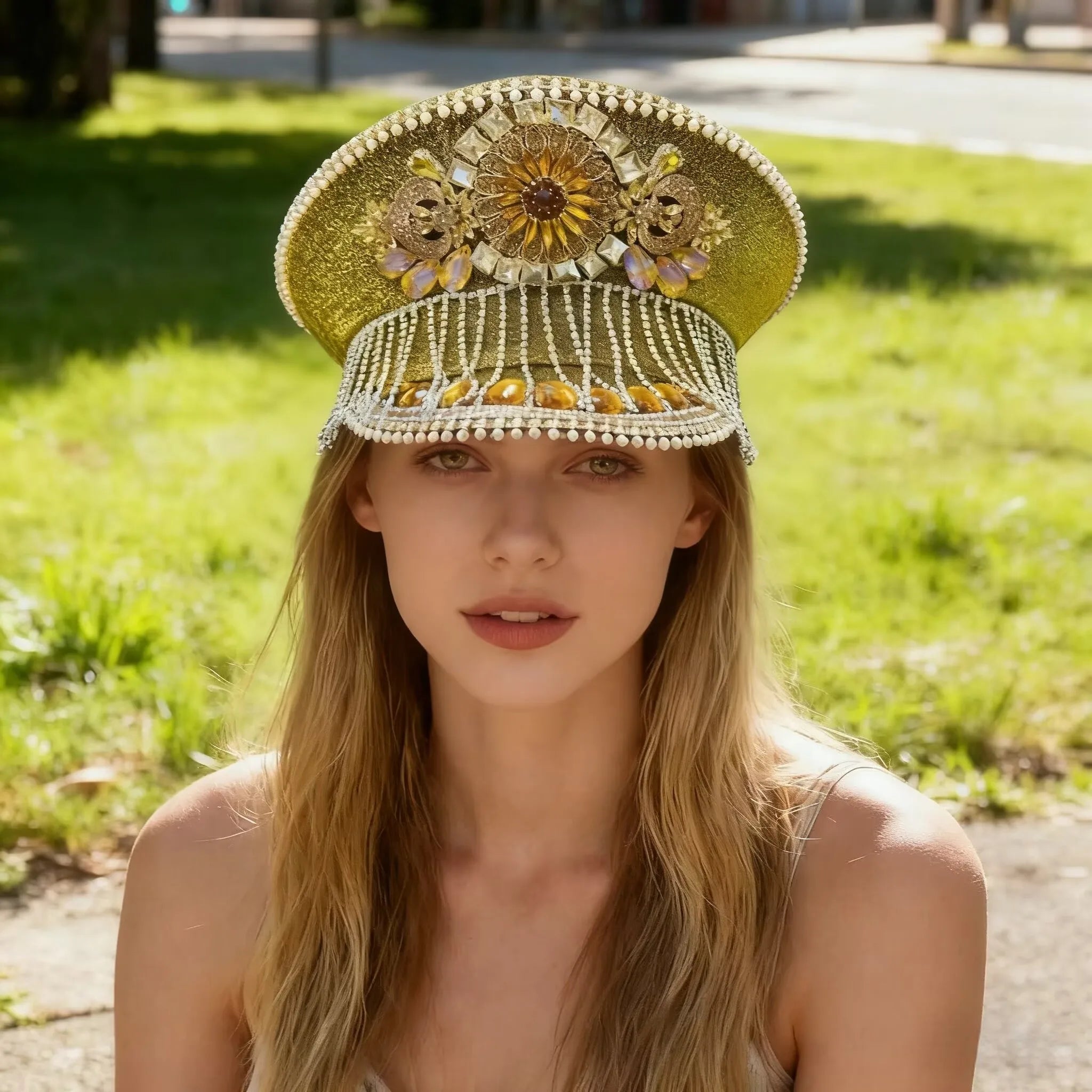 Rhinestone Captain Hat | Festival & Masquerade Cap