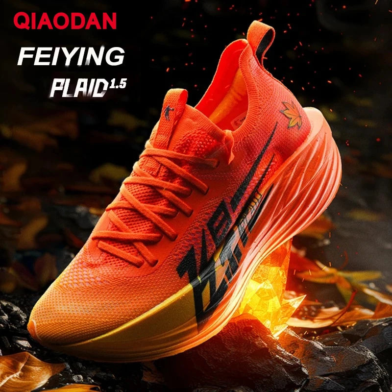 QIAODAN Feiying Plaid 1.5 Men 2025 Professional Marathons Running Shoes Anti-slip Shock-Absorbant Breathable Sneakers BM23240290