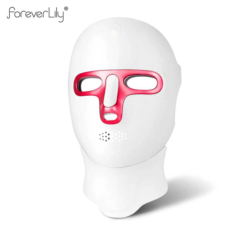 Wireless 7 Colors LED Face Neck Mask Rechargeable Photon Therapy Mask Red Light Skin Tightening Lifting Facial Beauty Device Home SPA Facial Care Machine