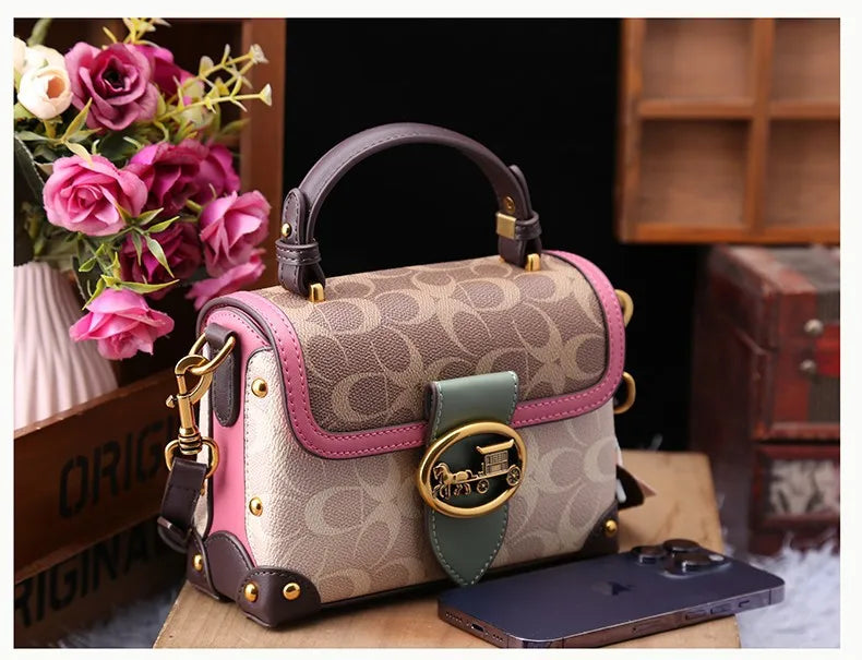 Carriage Emblem Crossbody Box Bag