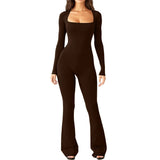 Wide-Leg Yoga Bodysuit | One-Piece Long Sleeve Gym Jumpsuit (S-2XL)