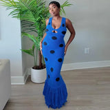 Knitted Tassel Splicing Maxi Dress
