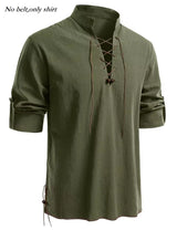 Men's Medieval Pirate Lace-Up Shirt