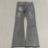 Y2K High-Waist Baggy Jeans – Rhinestone & Liberty Embroidery