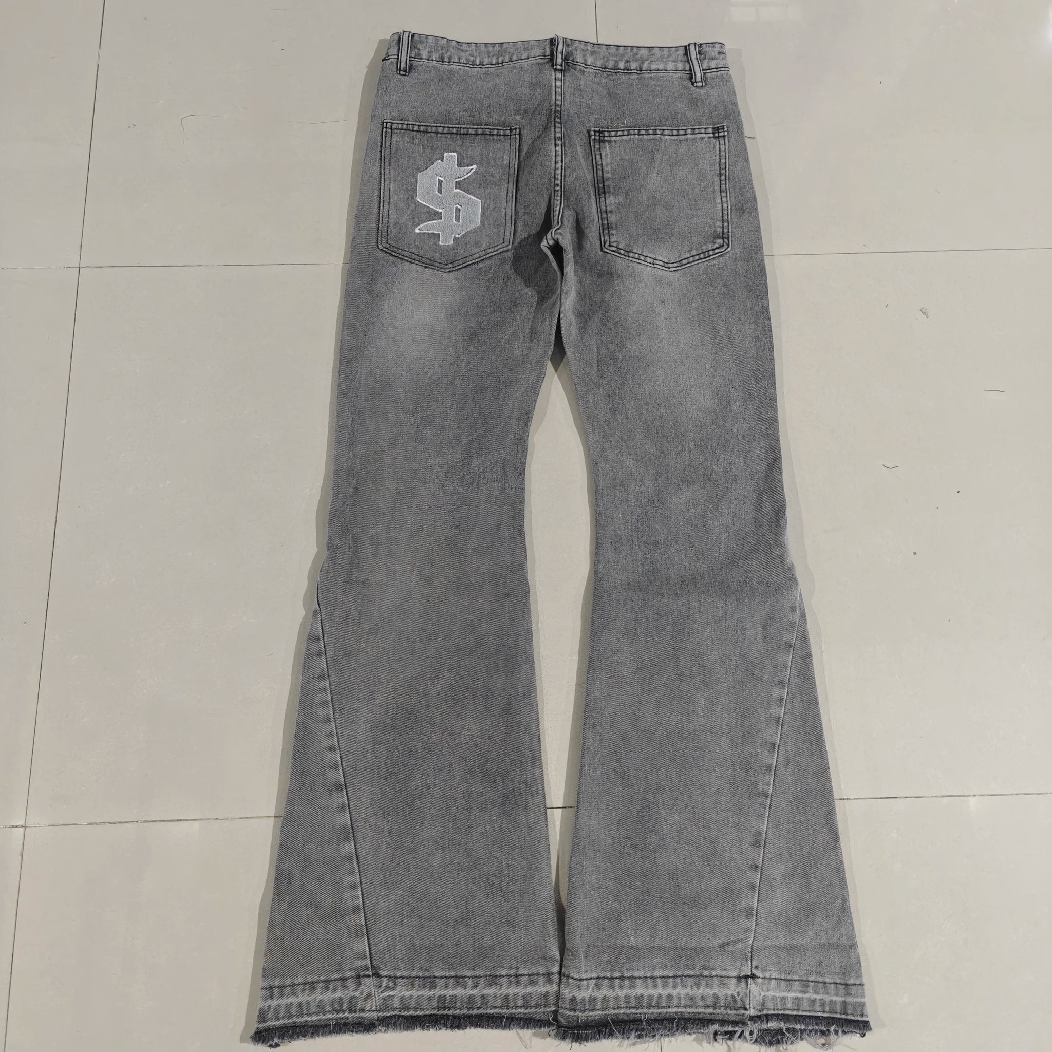 Y2K High-Waist Baggy Jeans – Rhinestone & Liberty Embroidery