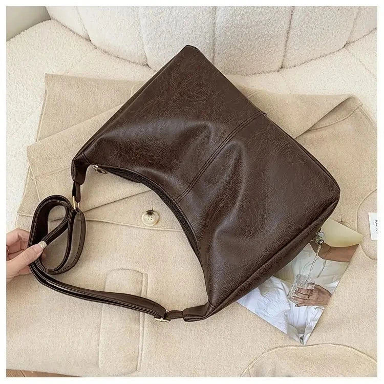 Vintage PU Leather Large Capacity Tote